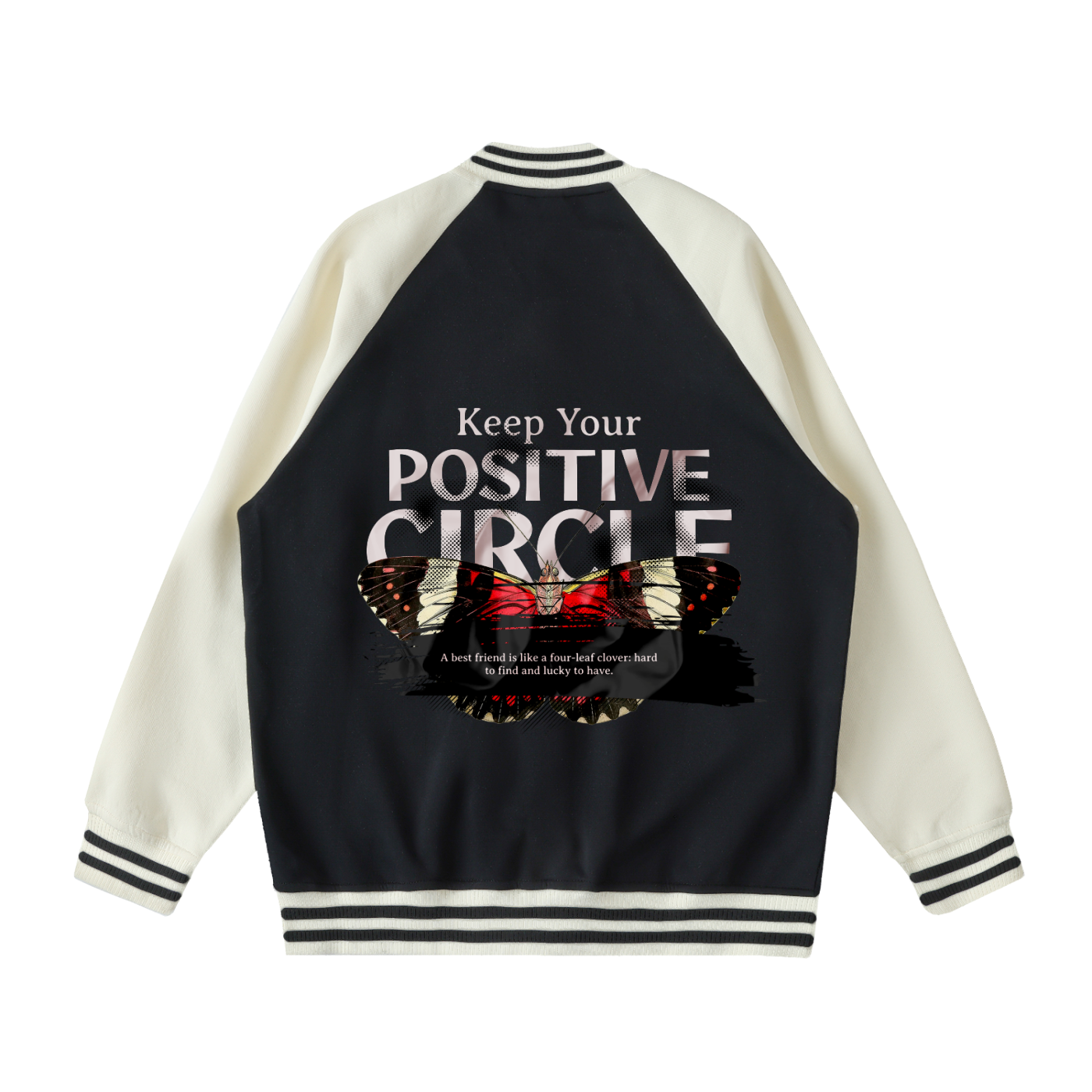 Two Tone Raglan Sleeve Varsity Jacket