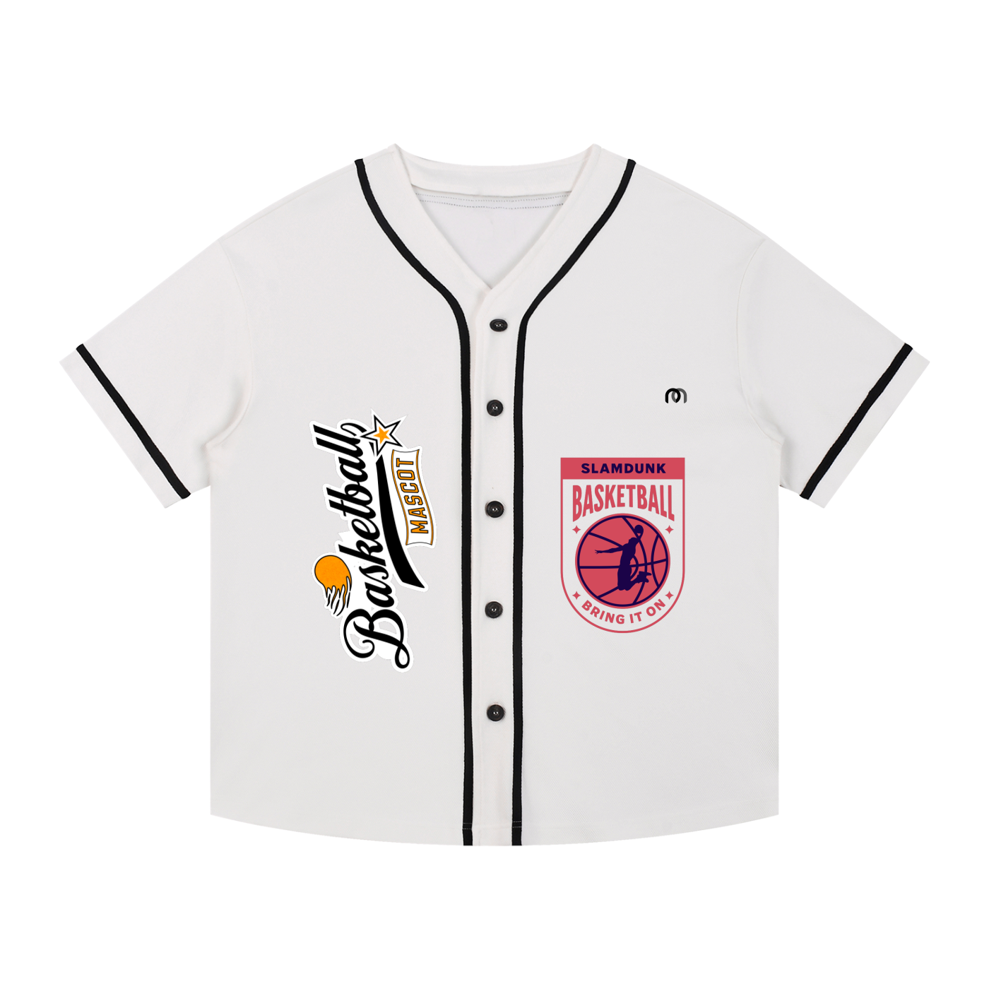 Contrast Piped Button-Up Jersey