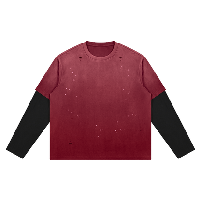 Unisex Vintage Wash Distressed Layer T-Shirt