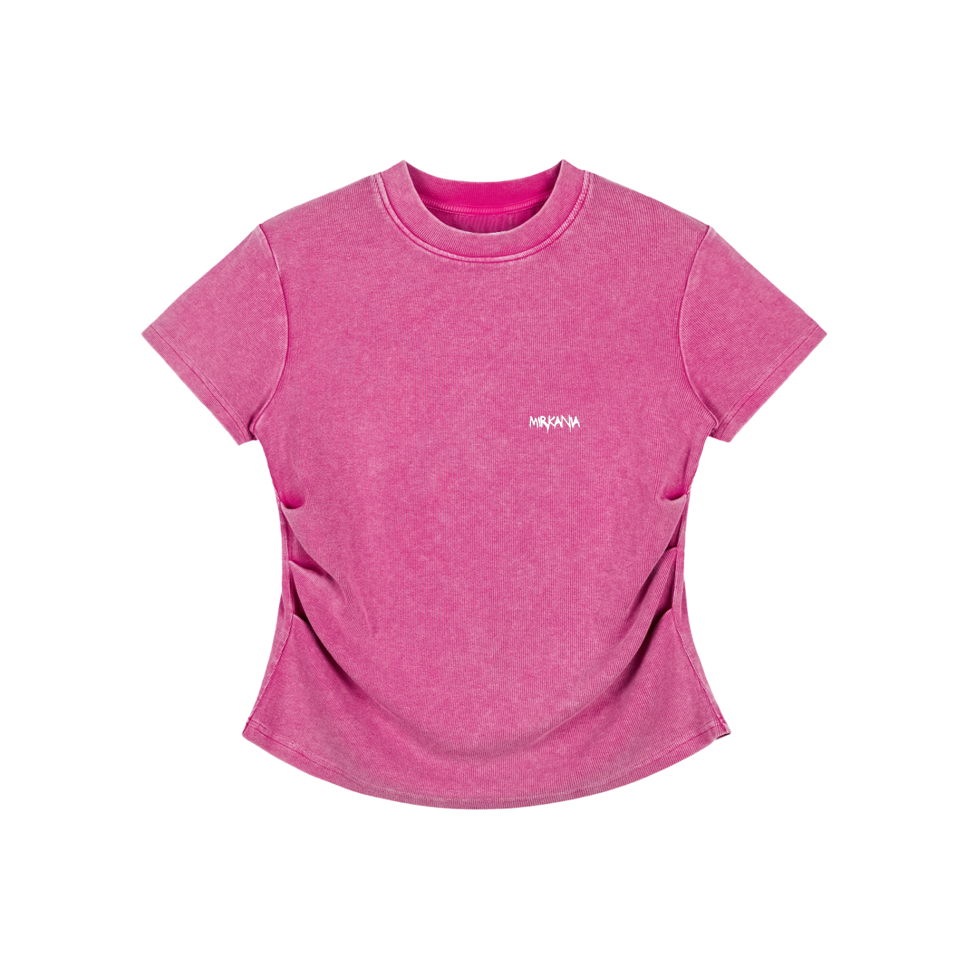 Vintage washed cotton bodycon t-shirt by ODMPOD, showcasing a fitted design with a soft, worn-in look and casual style.