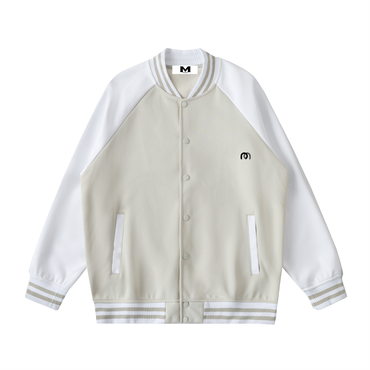Two Tone Raglan Sleeve Varsity Jacket