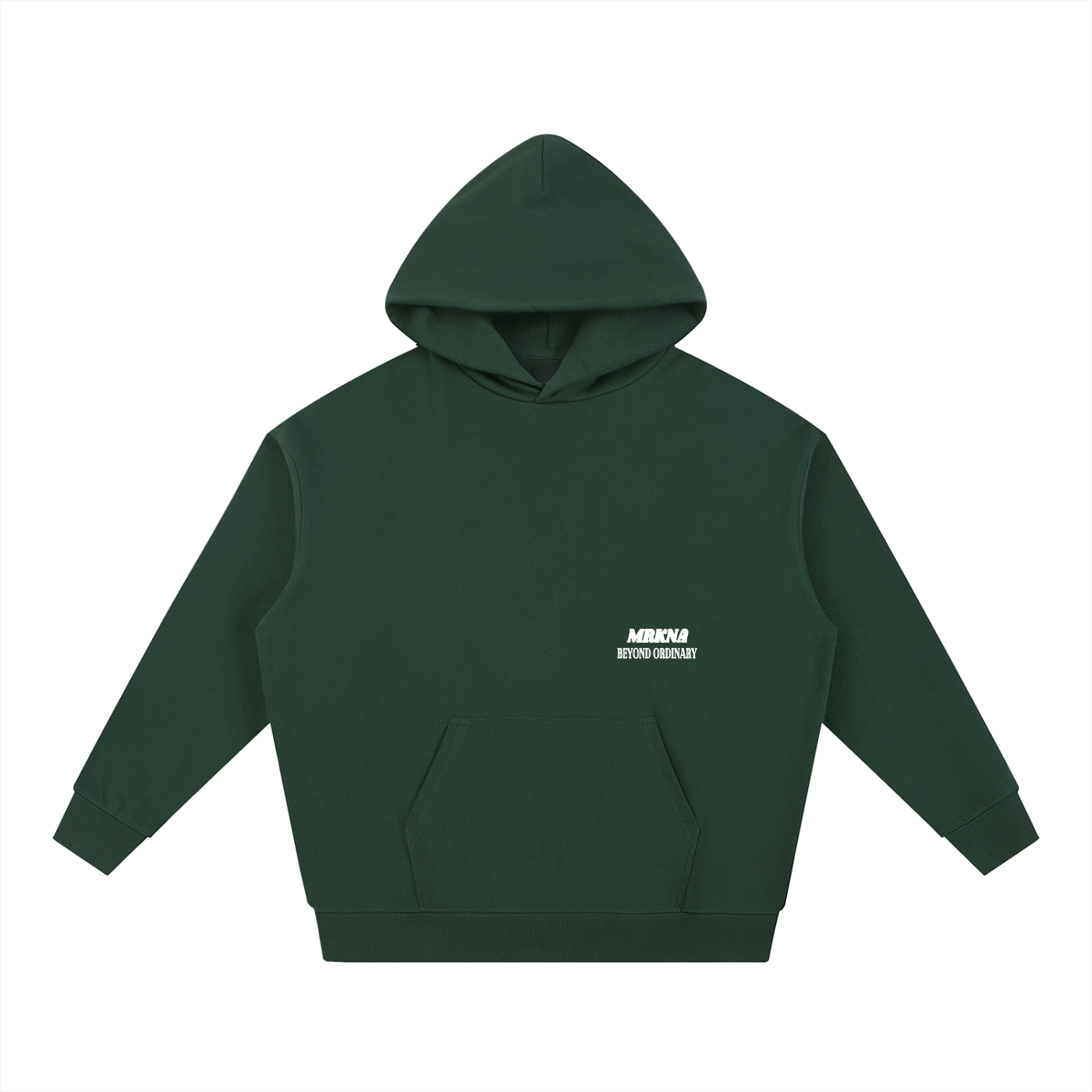 ODMPOD Essential Heavyweight Hoodie in grey, showing a front view with a large hood and soft, durable fabric.