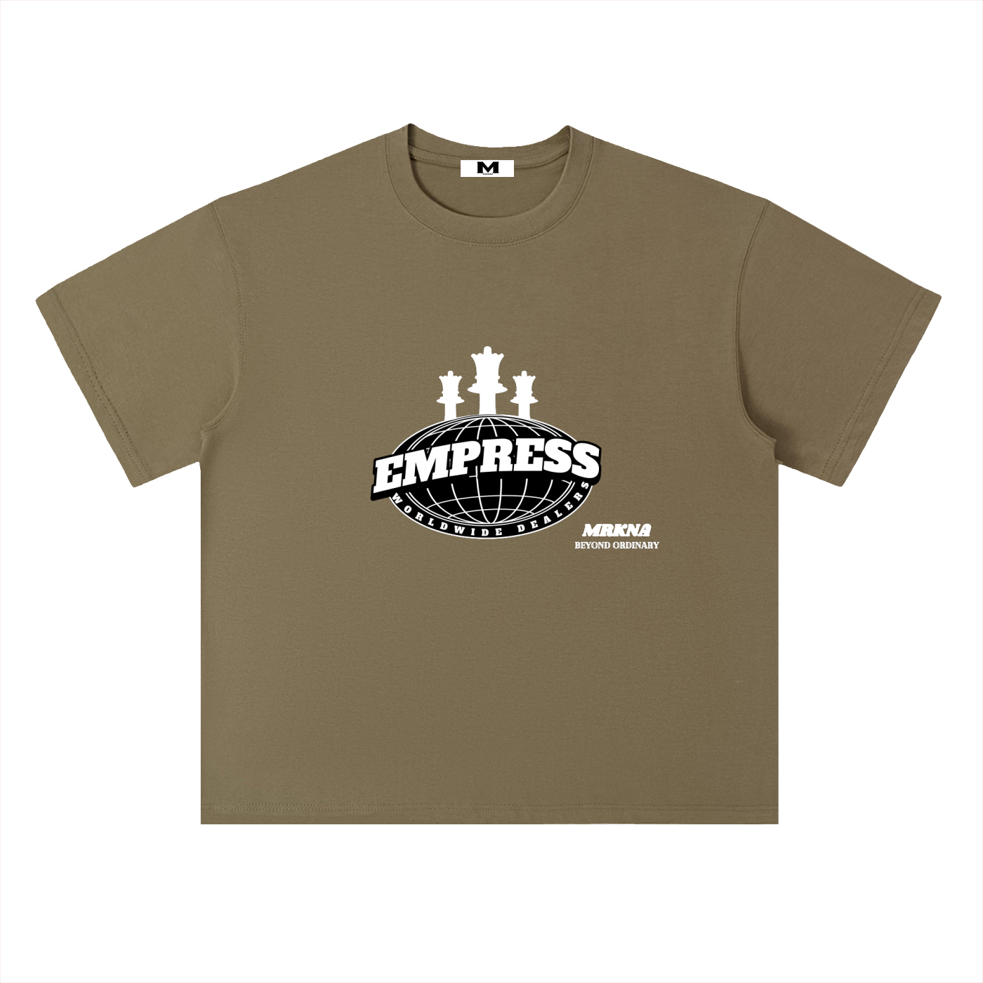 ODMPOD heavyweight drop shoulder cotton T-shirt shown in natural light, featuring a relaxed fit and soft fabric for casual wear.