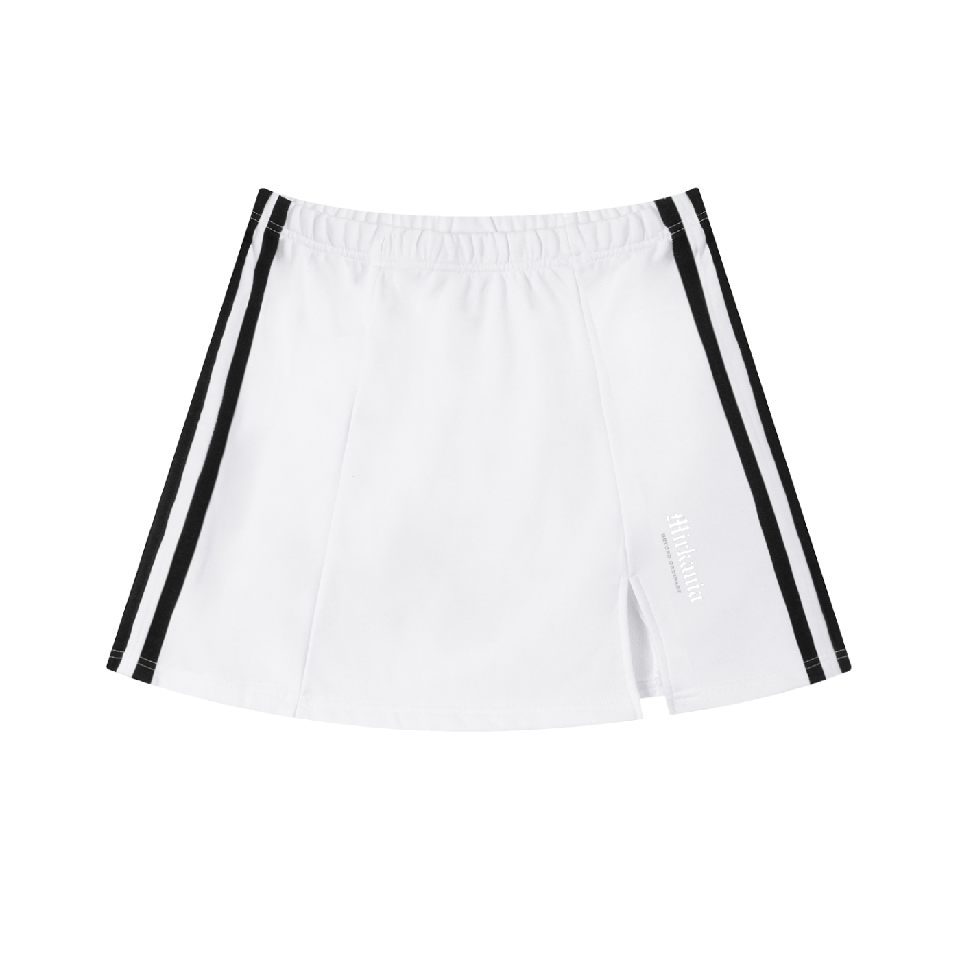 Contrast Side Stripe Slit Skirt