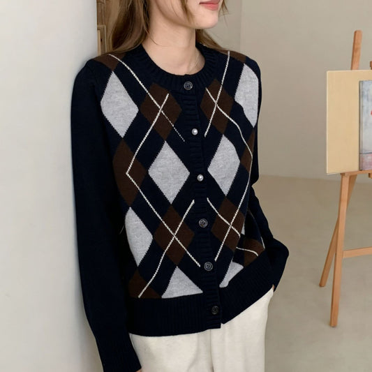 Lingge round neck sweater