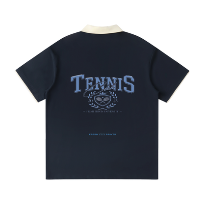 Contrast Collar Raglan Polo Shirt