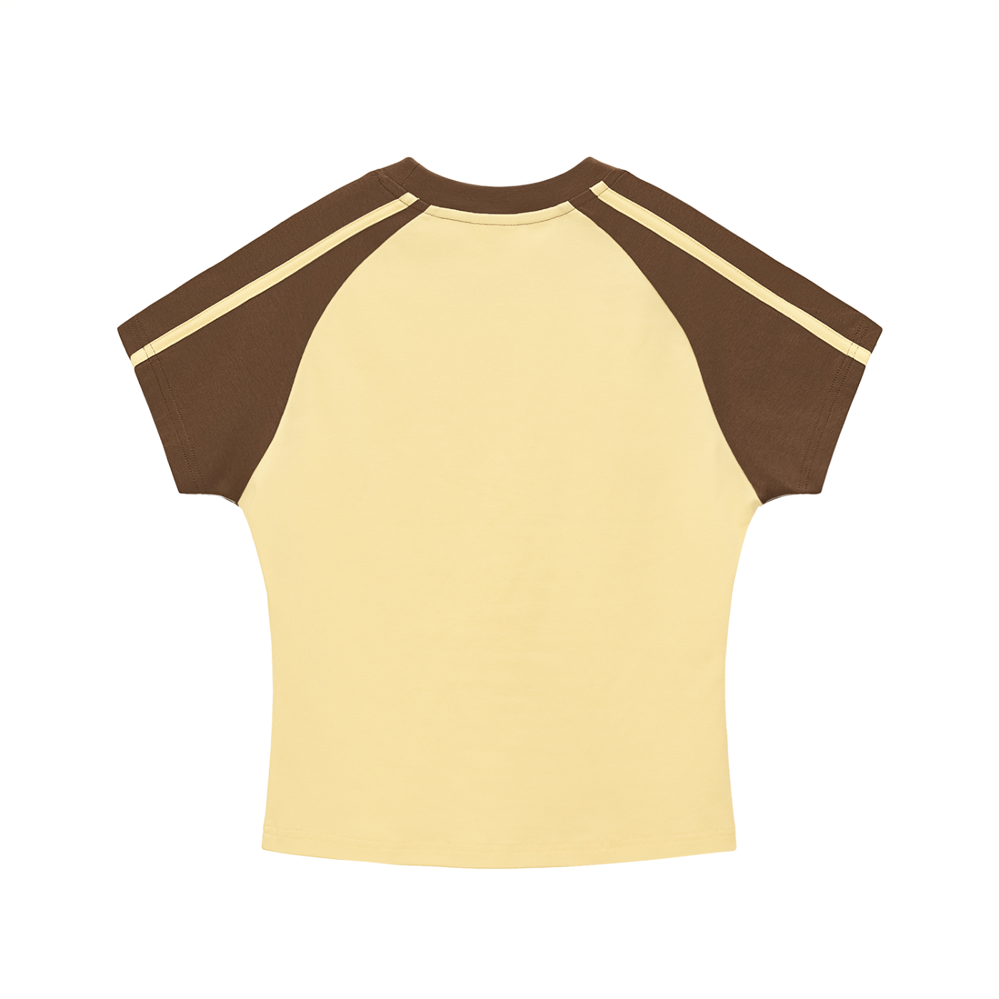 ODMPOD contrast stripes bodycon raglan sleeve t-shirt, fitted casual top with bold stripe pattern and sporty design.