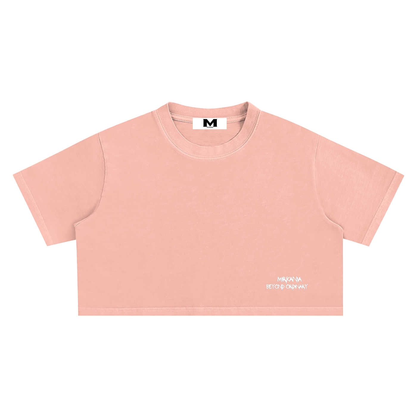 Snow Washed Crop Top t-shirt by ODMPOD, featuring a relaxed fit with snow-washed fabric and casual style, shown on a model.