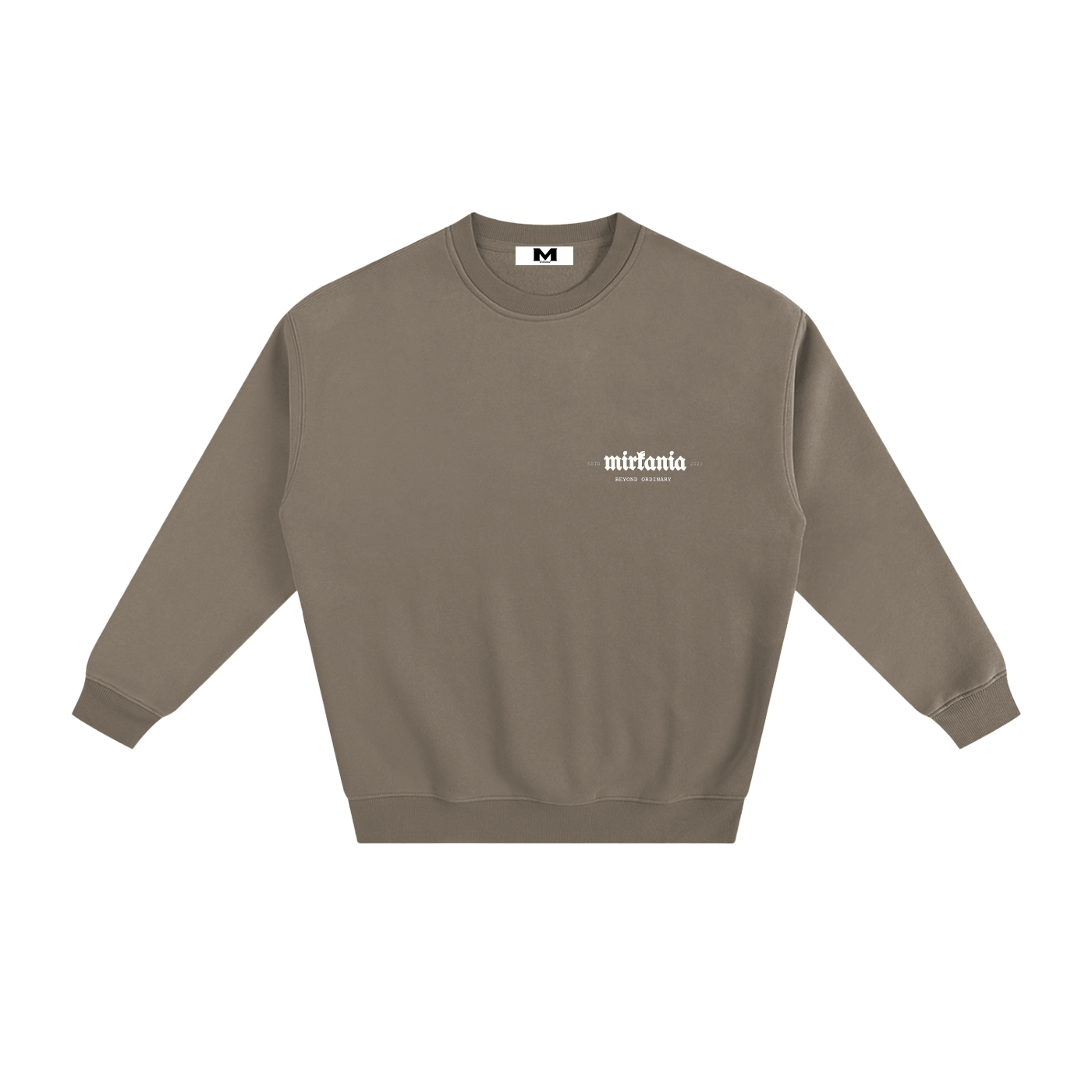 ODMPOD fleeced sweatshirt showing a cozy, soft fabric with a relaxed fit and ribbed cuffs, ideal for casual wear.