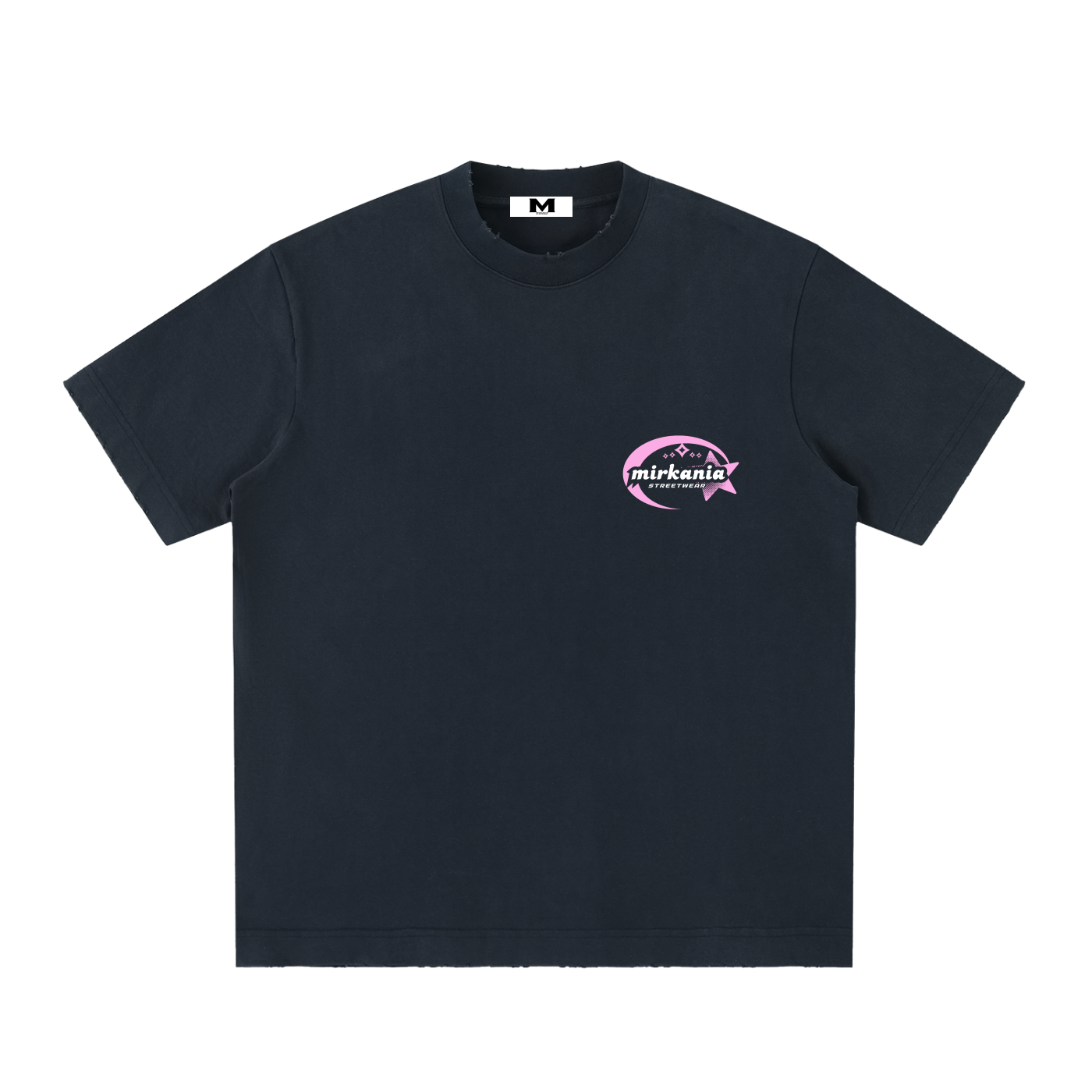 ODMPOD heavyweight vintage washed frayed T-shirt, soft cotton fabric with distressed edges, casual style and relaxed fit.