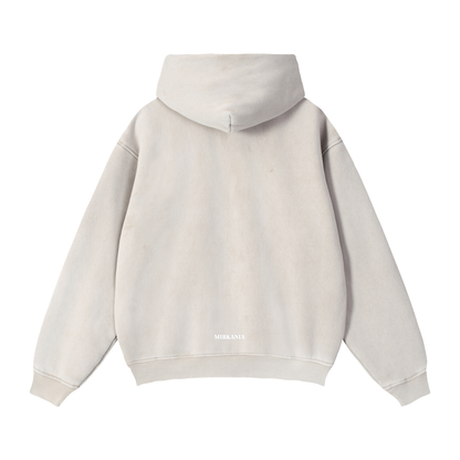 ODMPOD Zip-Through Boxy Fleece Hoodie showing front view with zip closure, soft fleece material, and casual fit.