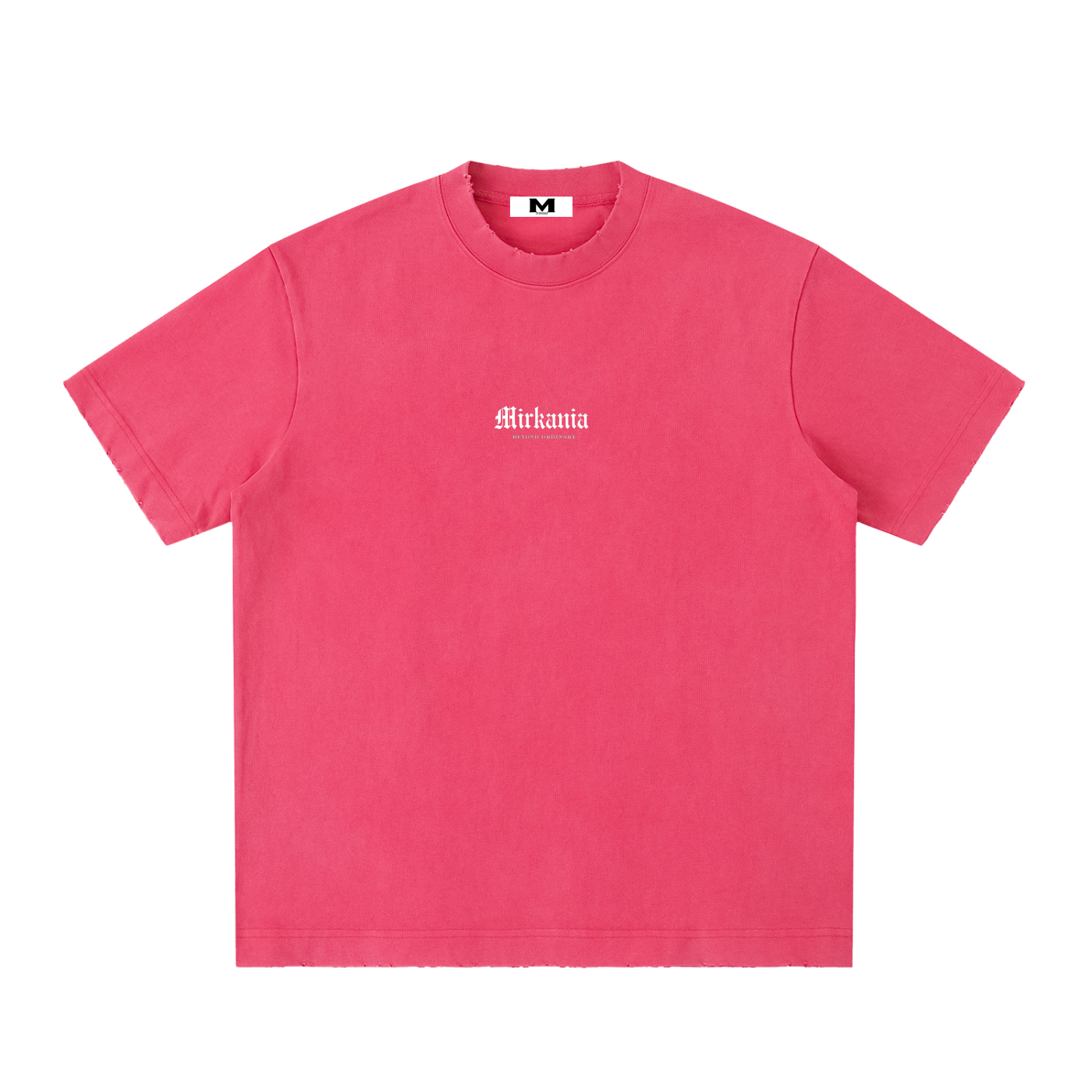 Heavyweight vintage washed frayed T-shirt by ODMPOD, showing distressed fabric, frayed edges, and casual fit.