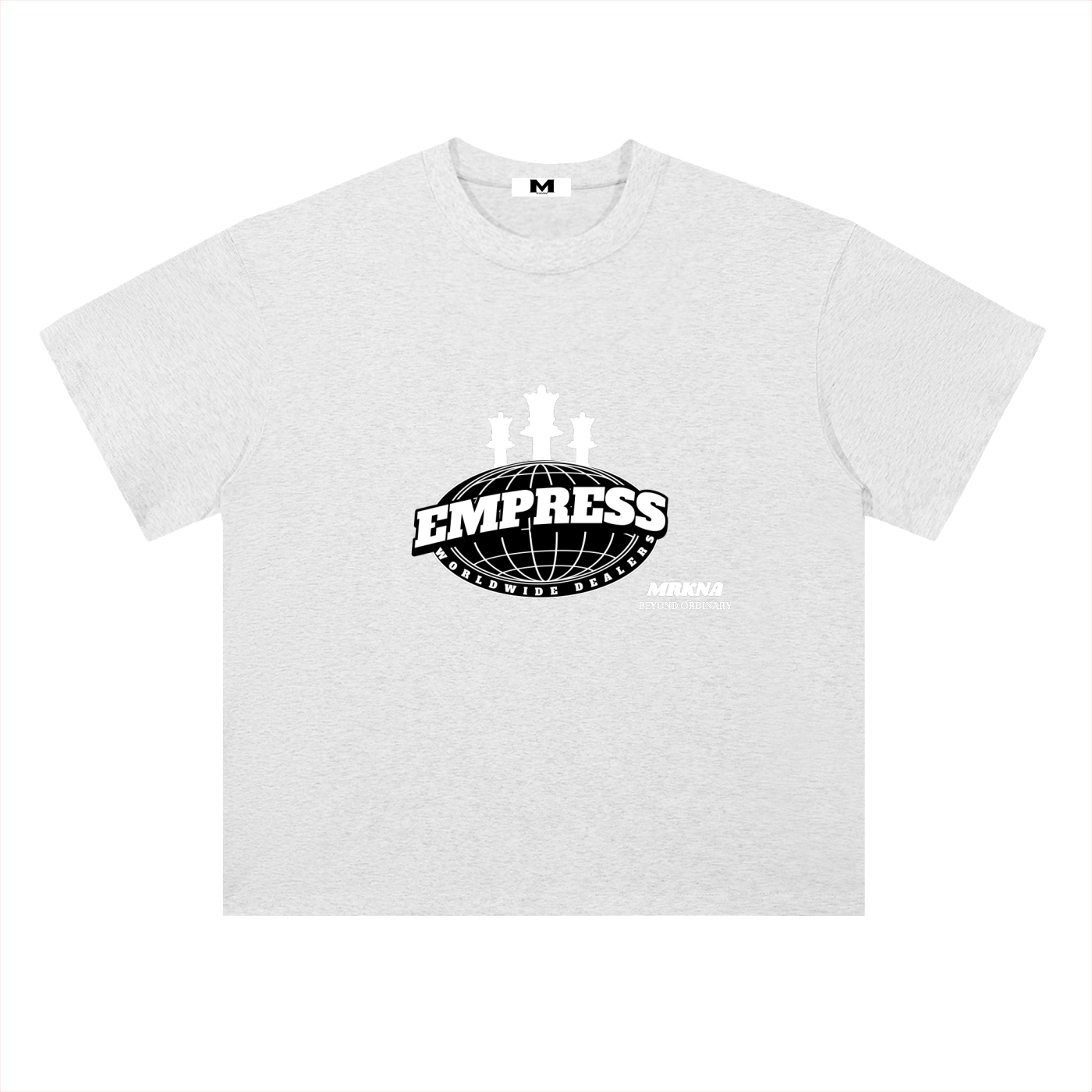 ODMPOD heavyweight drop shoulder cotton T-shirt, casual fit with relaxed sleeves, in solid color, front view.