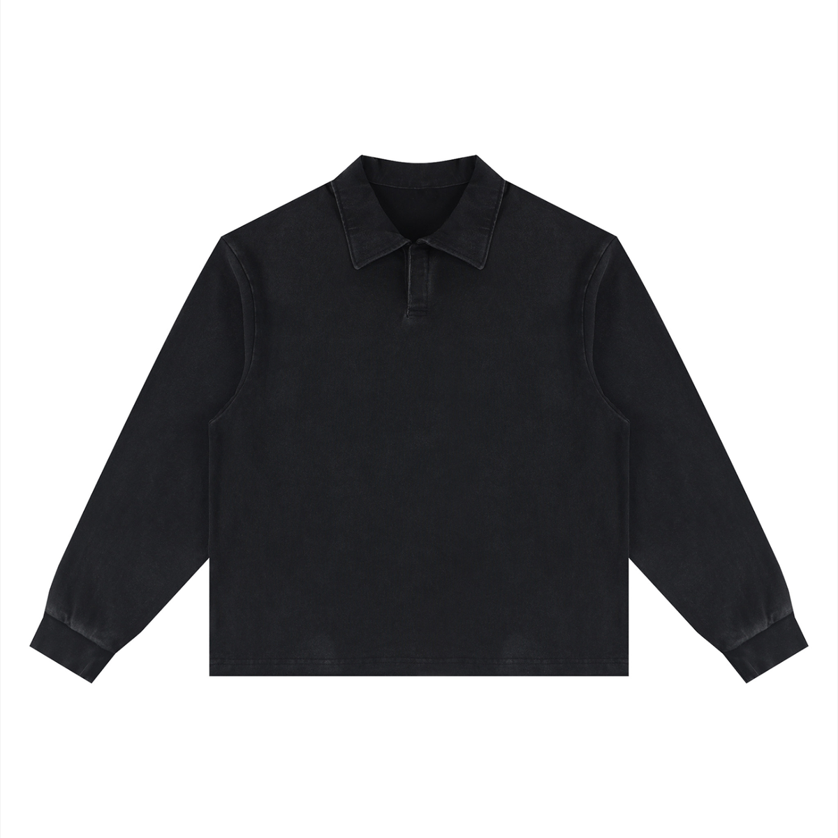 Unisex Loose Long Sleeve Polo Shirt