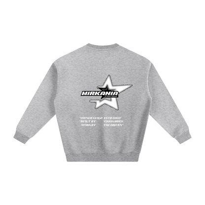 ODMPOD fleeced sweatshirt showing a cozy, soft fleece interior and classic sweatshirt design in a neutral color.