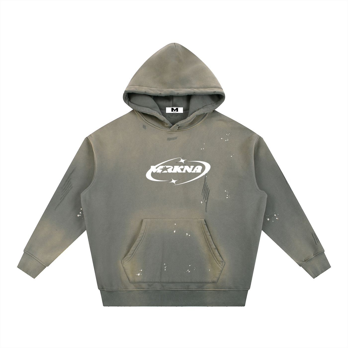 Vintage washed frayed fleece hoodie by ODMPOD featuring a cozy, distressed design and a relaxed fit.