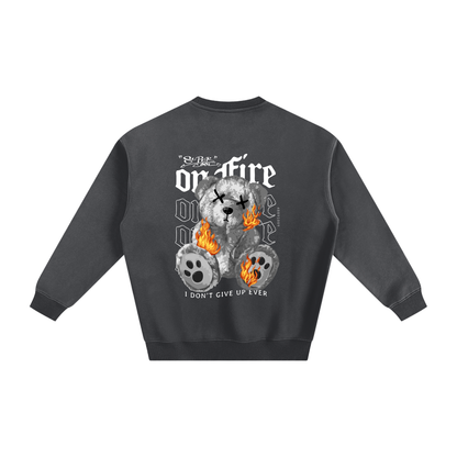 ODMPOD fleeced sweatshirt showing a cozy, soft, long-sleeve pullover with a relaxed fit and ribbed cuffs and hem.