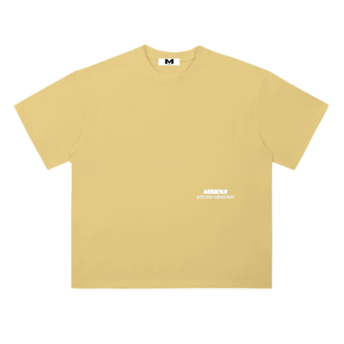 ODMPOD heavyweight drop shoulder cotton t-shirt, front view showing relaxed fit and soft fabric texture.