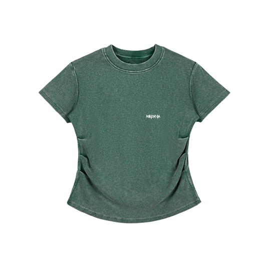 Vintage Washed Bodycon Cotton T-Shirt