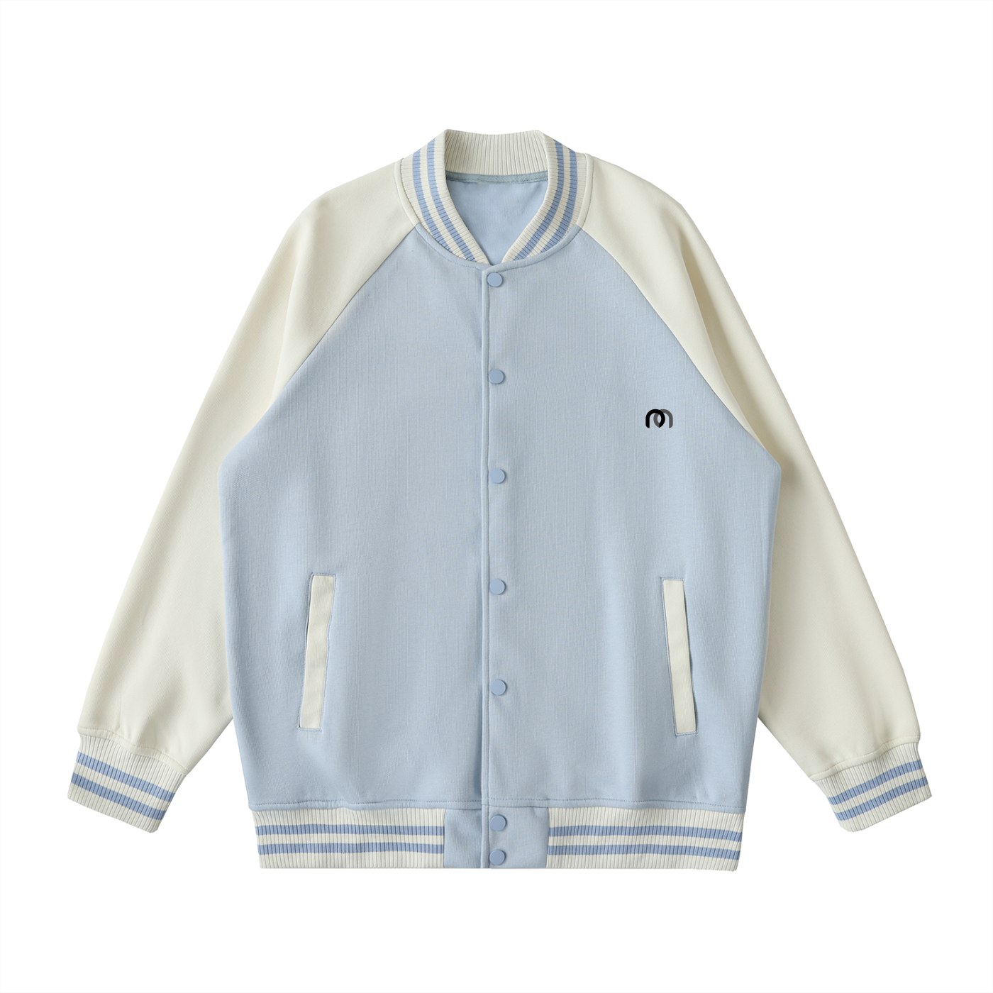 Two Tone Raglan Sleeve Varsity Jacket