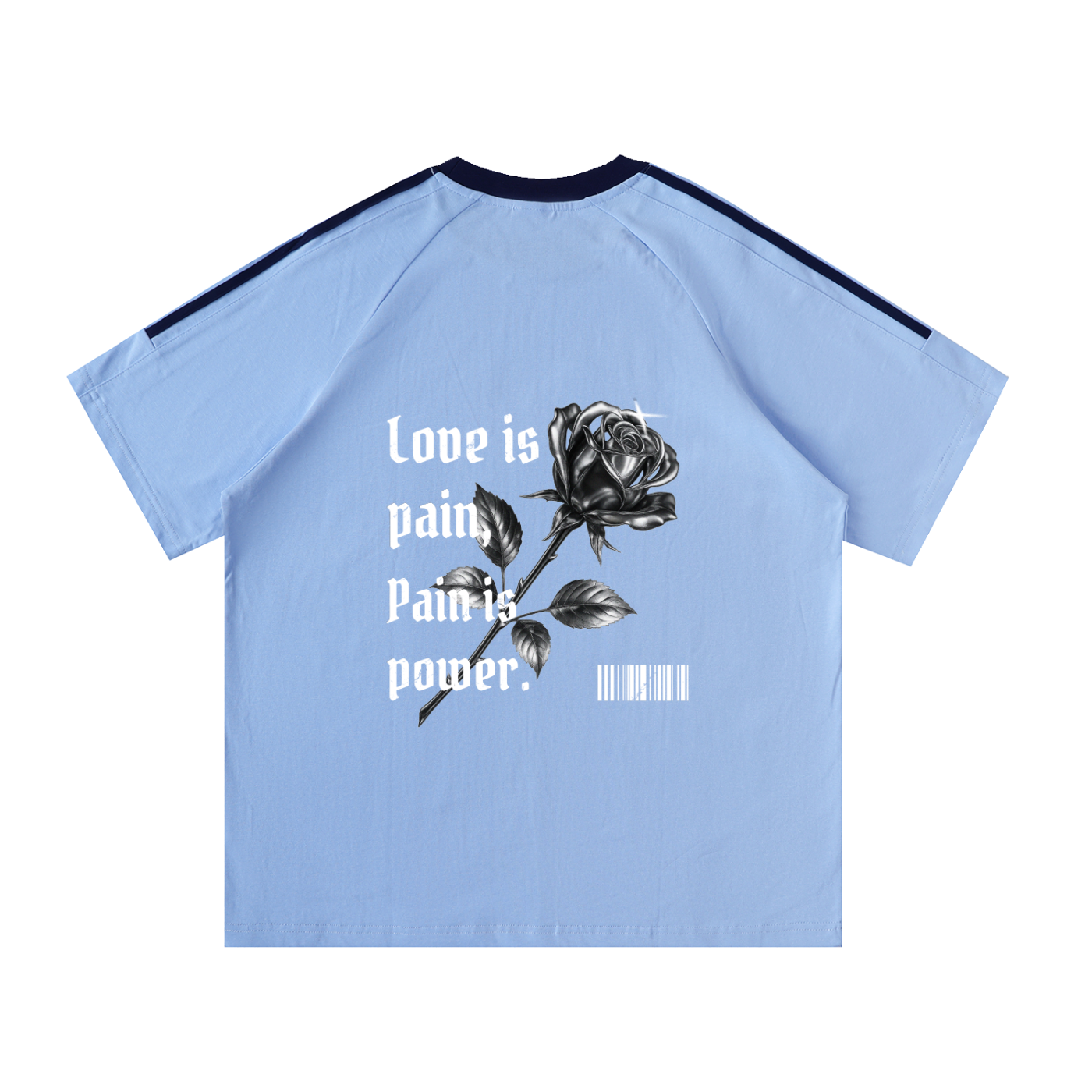 Contrast Tape Crewneck Cotton T-Shirt