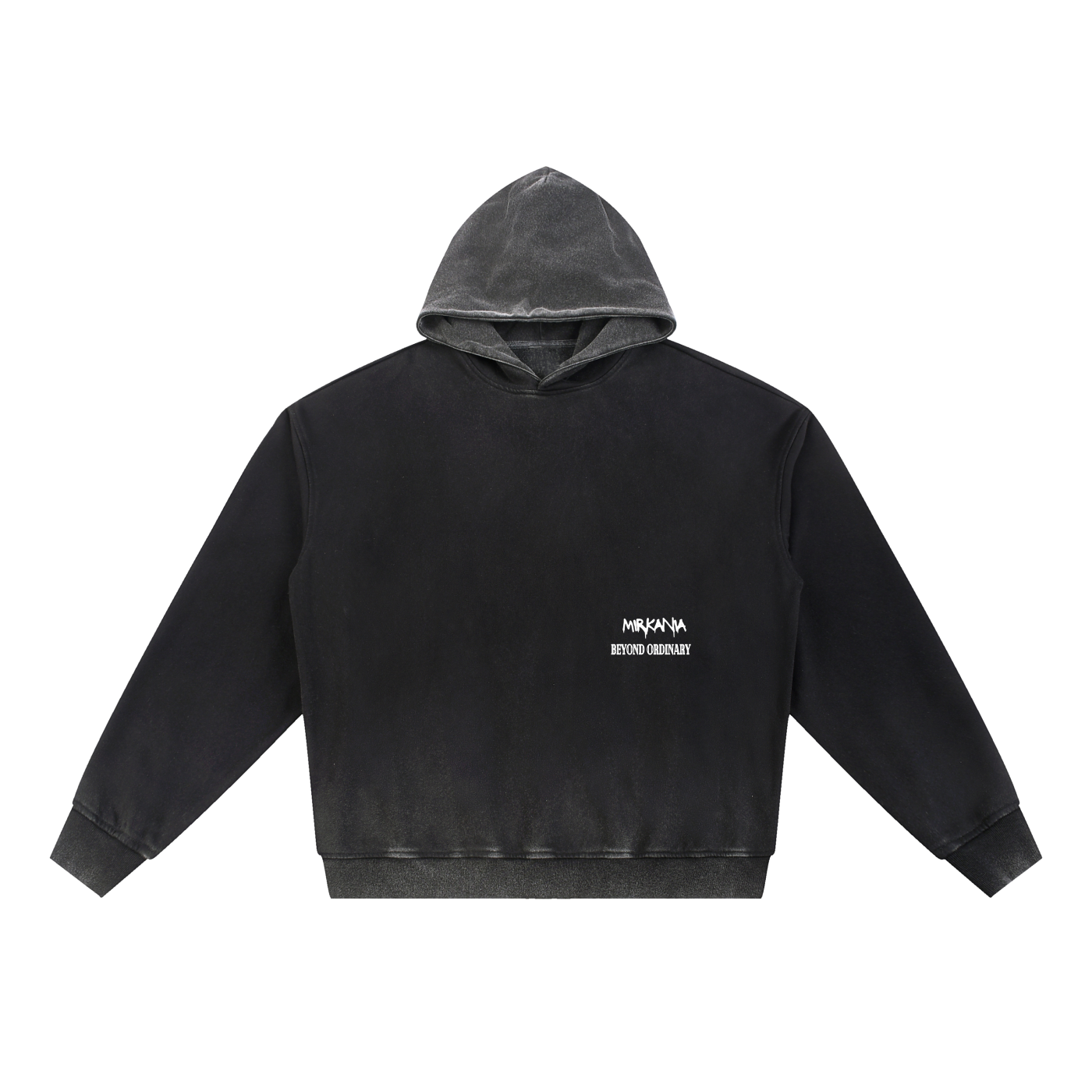ODMPOD vintage washed gradient fleece hoodie showing soft fabric, hood with drawstrings, and relaxed fit in a stylish color blend.