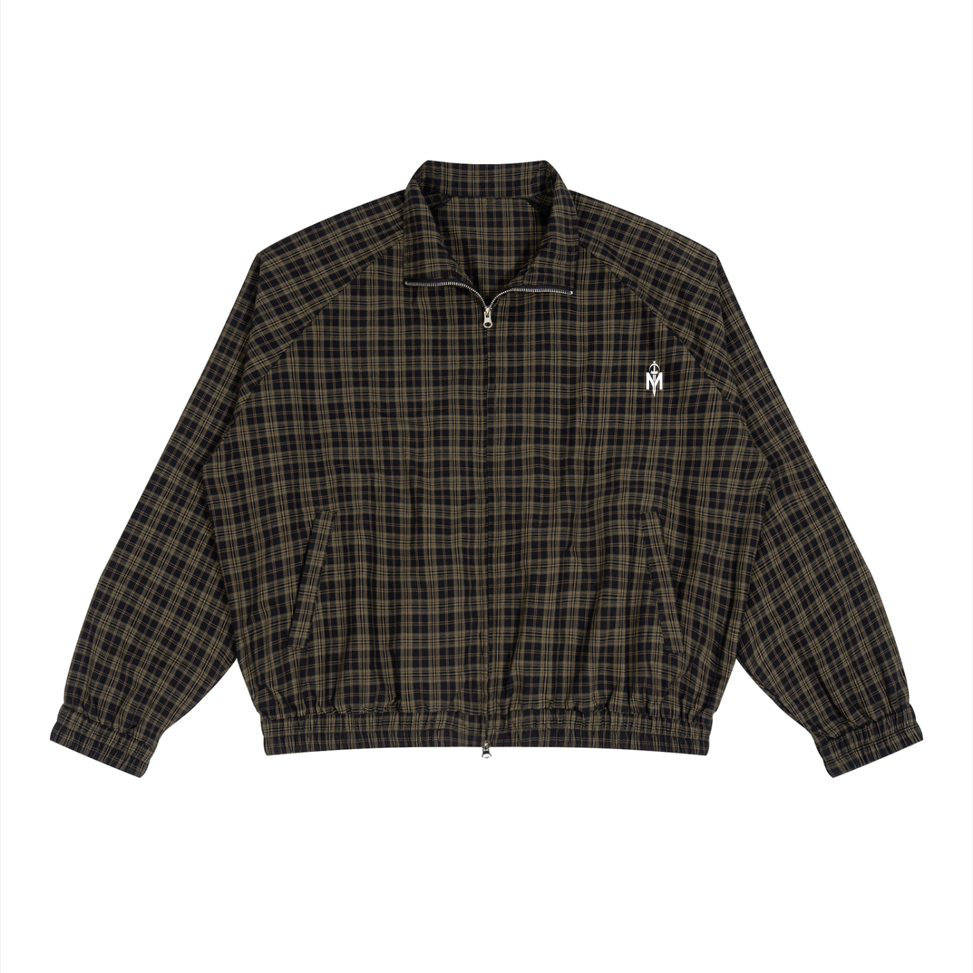Unisex Plaid Full-Zip Track Jacket