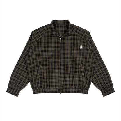 Unisex Plaid Full-Zip Track Jacket