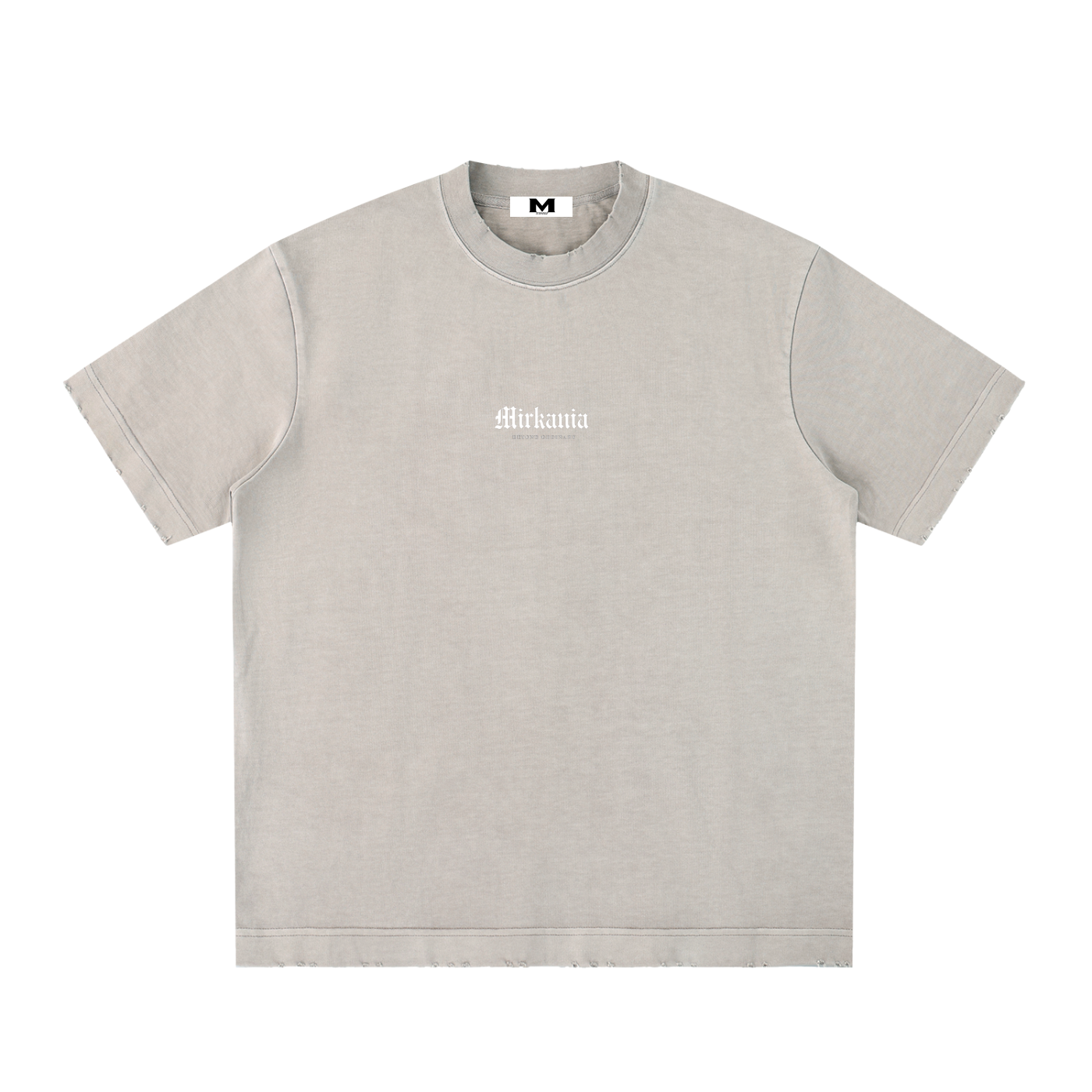 Vintage washed heavyweight t-shirt by ODMPOD with frayed edges and a distressed, worn-in look.