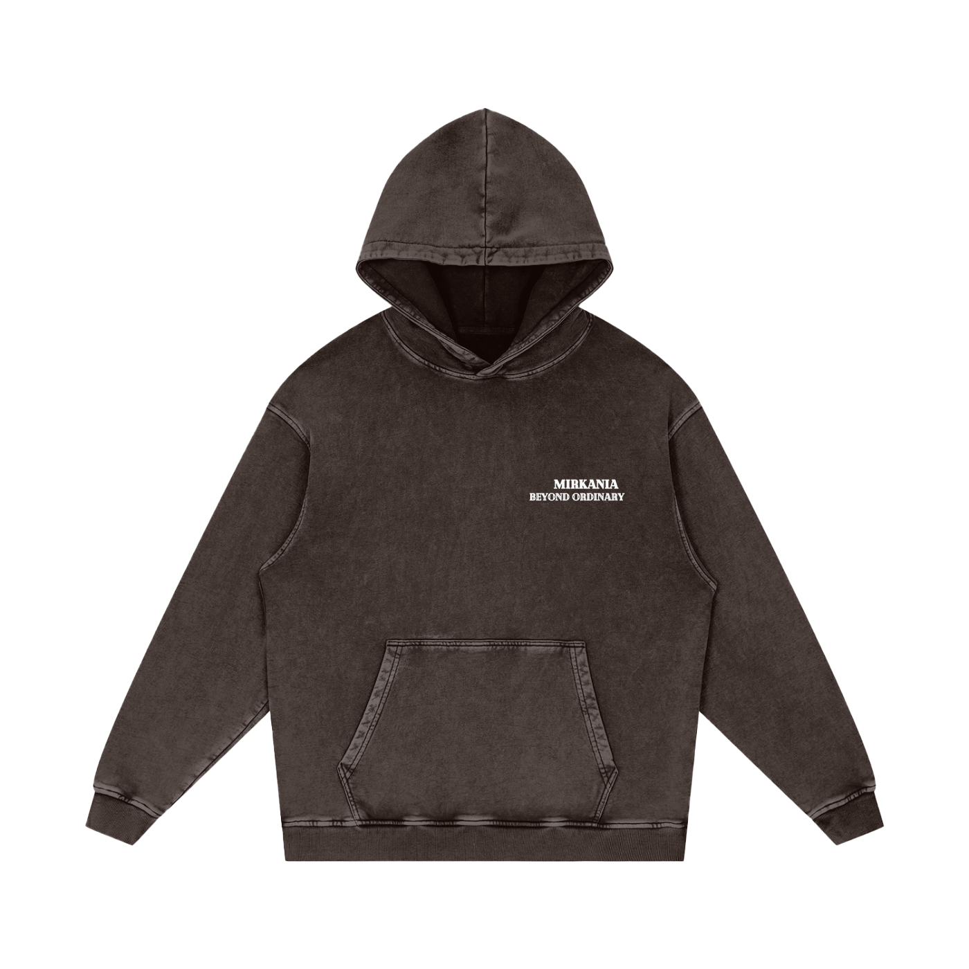 ODMPOD snow washed loose cotton hoodie, soft and comfortable with a relaxed fit, shown in a casual style.