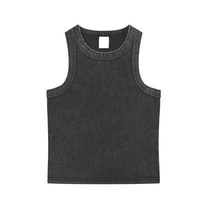 Snow Washed Tank Top from ODMPOD, lightweight sleeveless shirt with a soft, faded wash finish, perfect for casual wear.
