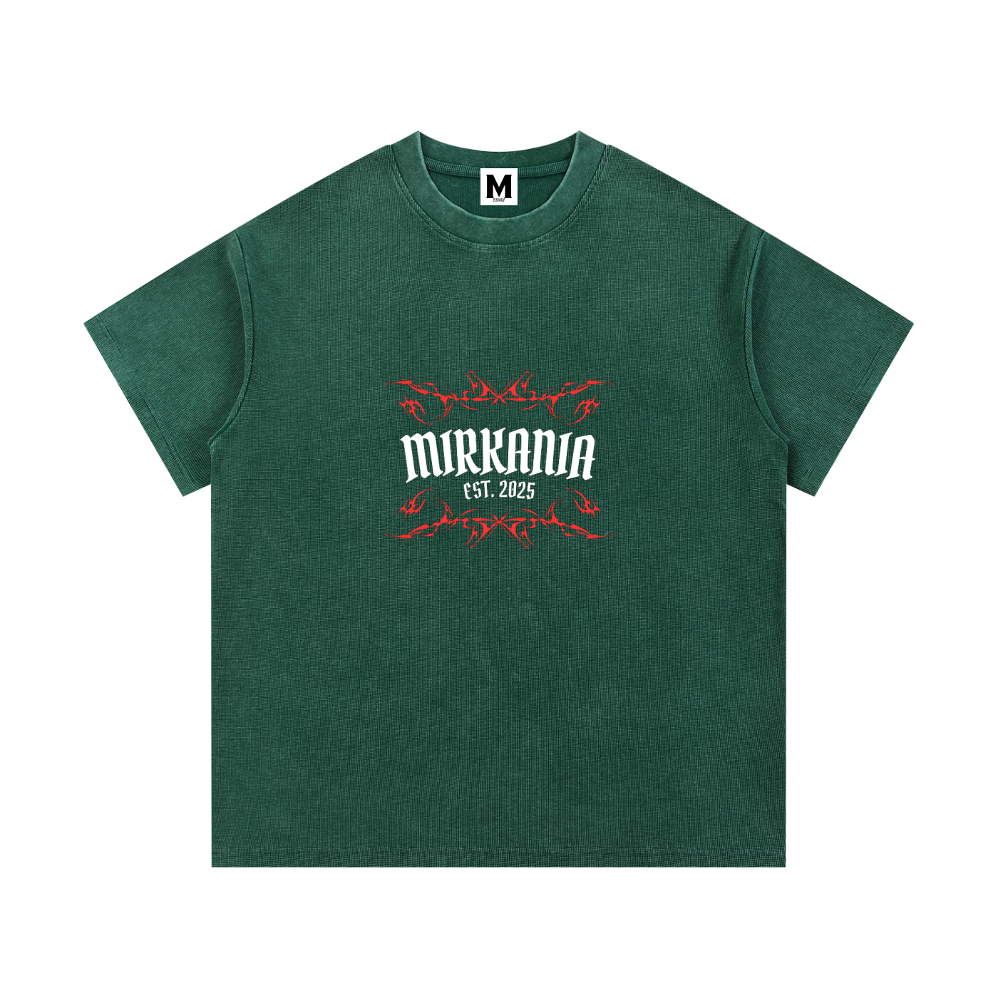 ODMPOD Mineral Wash Waffle Knit T-Shirt showing a close-up of textured, soft fabric in a casual style