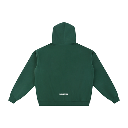 ODMPOD essential fleece zip-through hoodie featuring a front zipper, soft fleece fabric, and a comfortable casual fit.