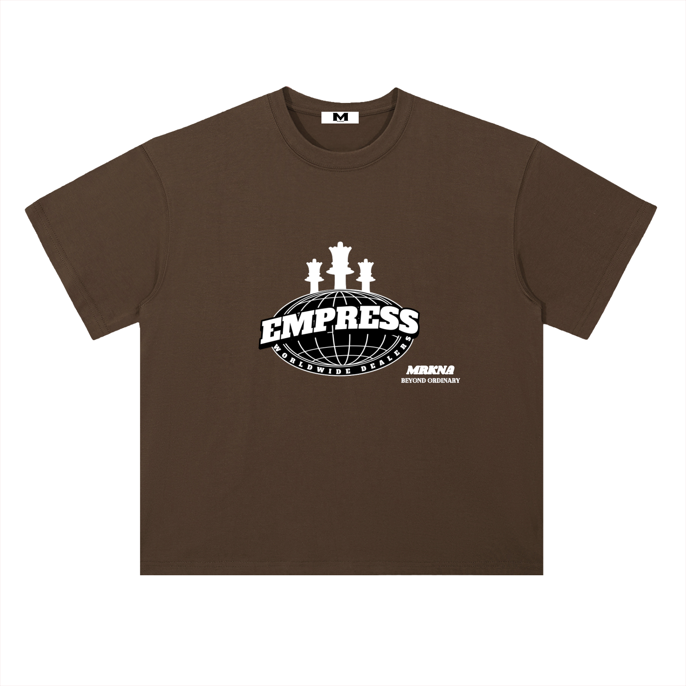 Heavyweight ODMPOD drop shoulder cotton T-shirt in white, featuring a relaxed fit and casual style.
