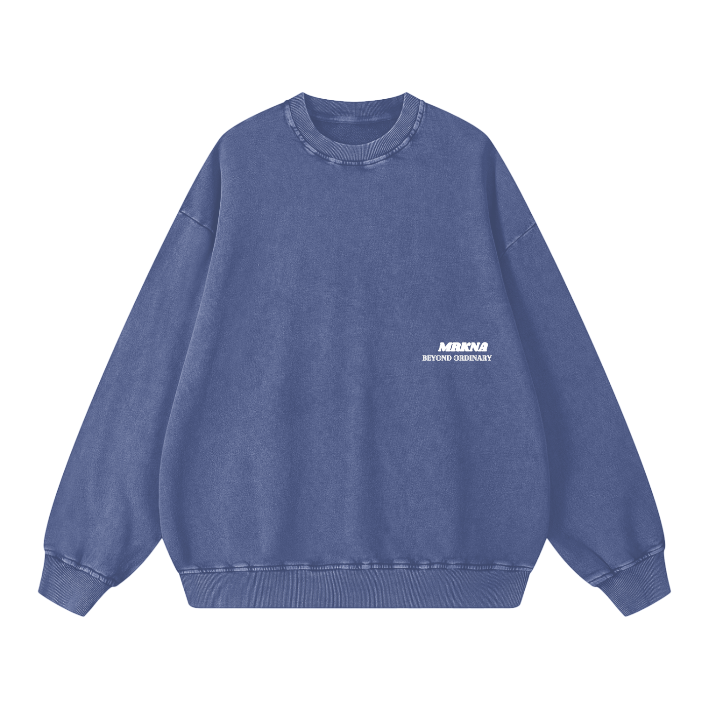 ODMPOD snow washed oversized sweatshirt displayed flat, showing soft fabric, relaxed fit, and casual style in neutral color.