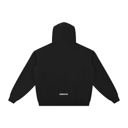 Gray ODMPOD Essential Fleece Zip-Through Hoodie with front pockets and adjustable drawstrings, displayed flat on a white background.