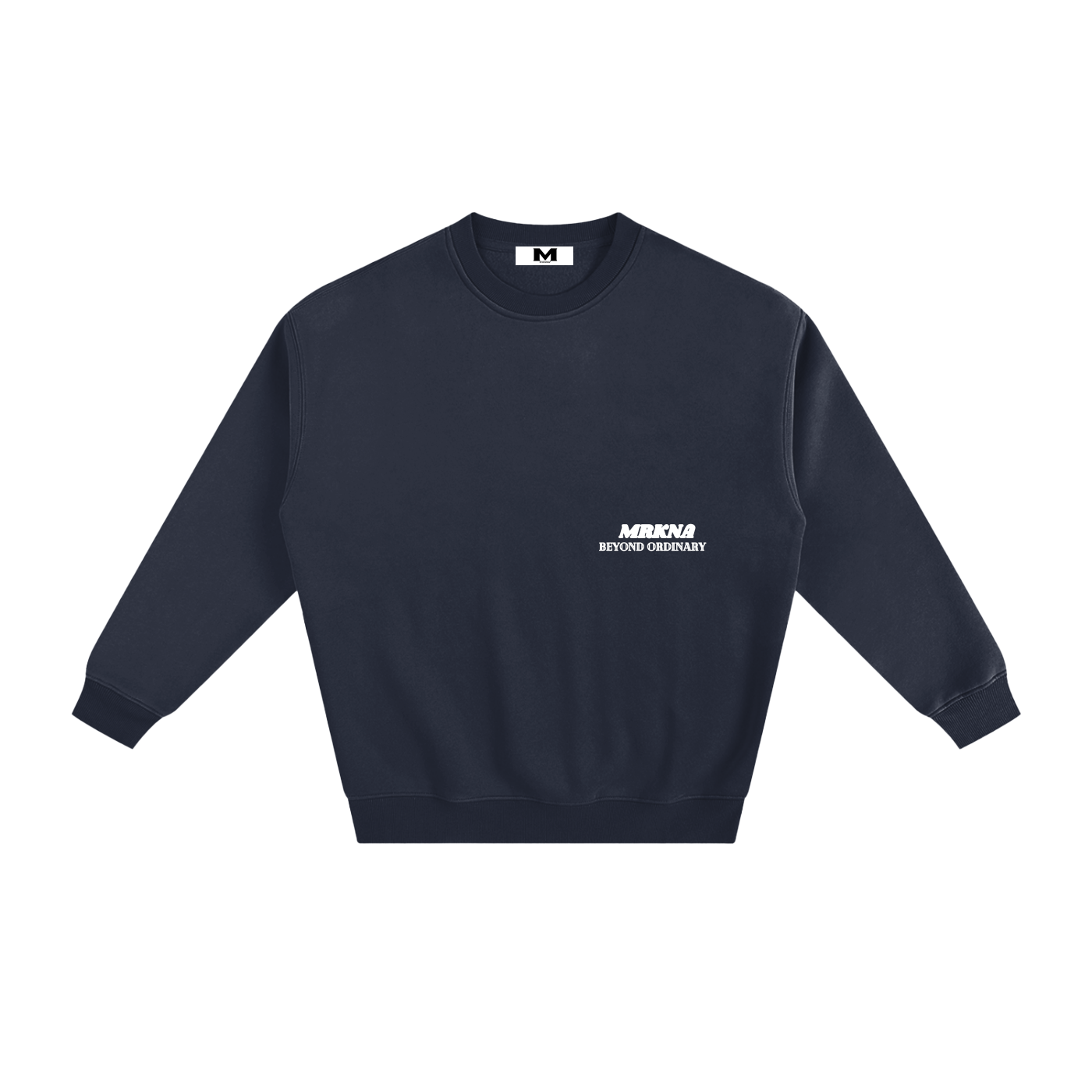 ODMPOD fleeced sweatshirt, cozy and soft, shown in a front view with a relaxed fit and classic crewneck design.