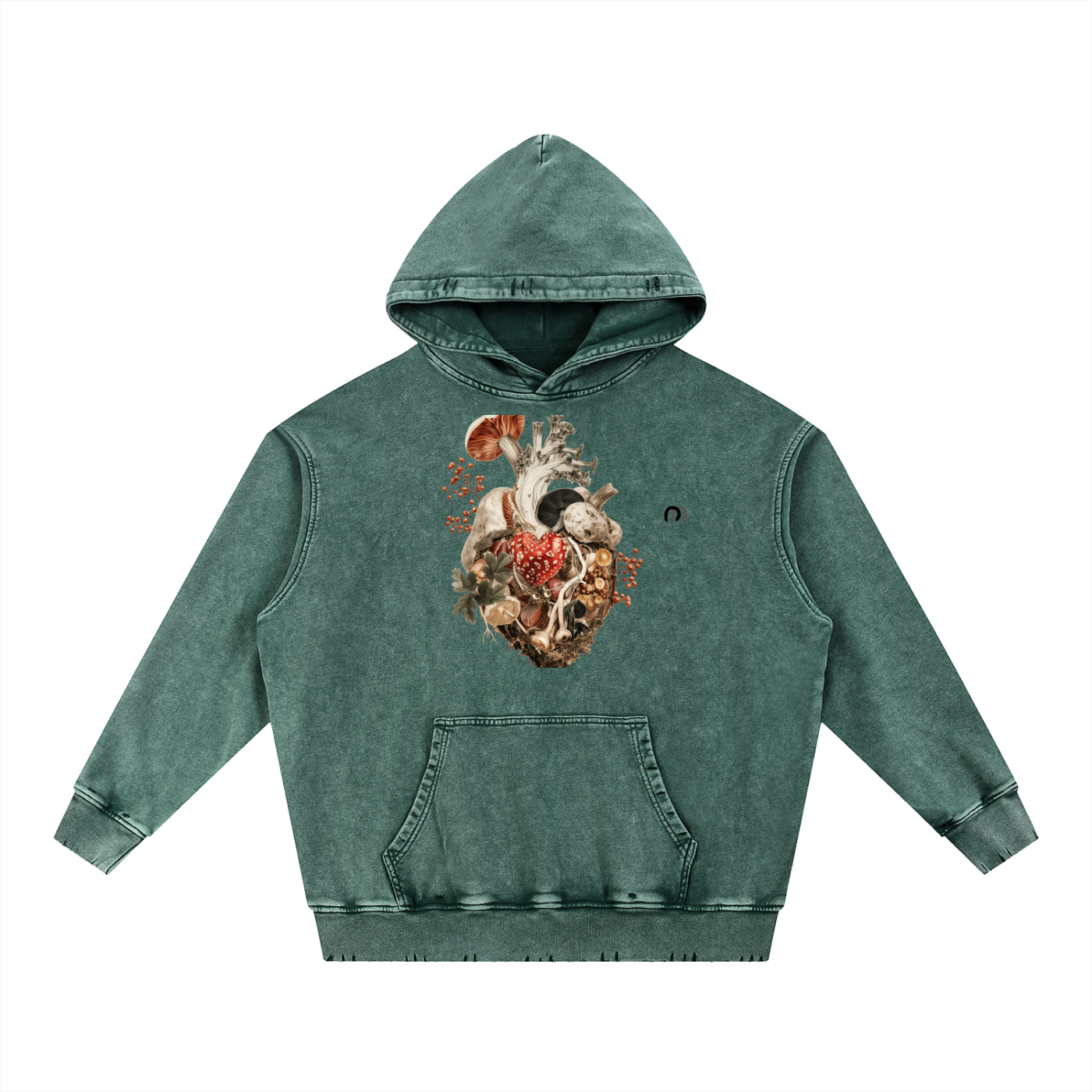Snow Wash Hand-Frayed Heavyweight  Hoodie