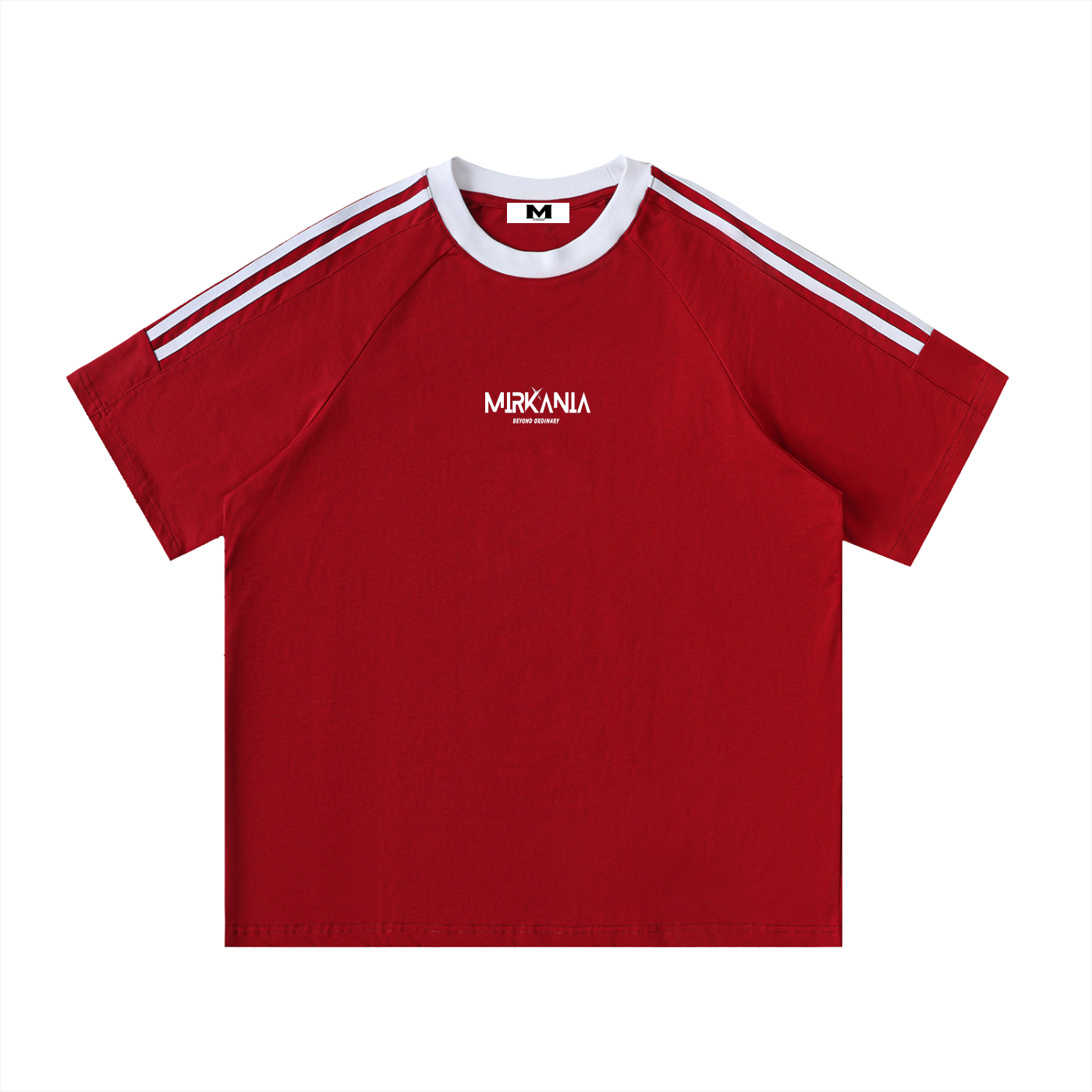 Contrast Tape Crewneck Cotton T-Shirt