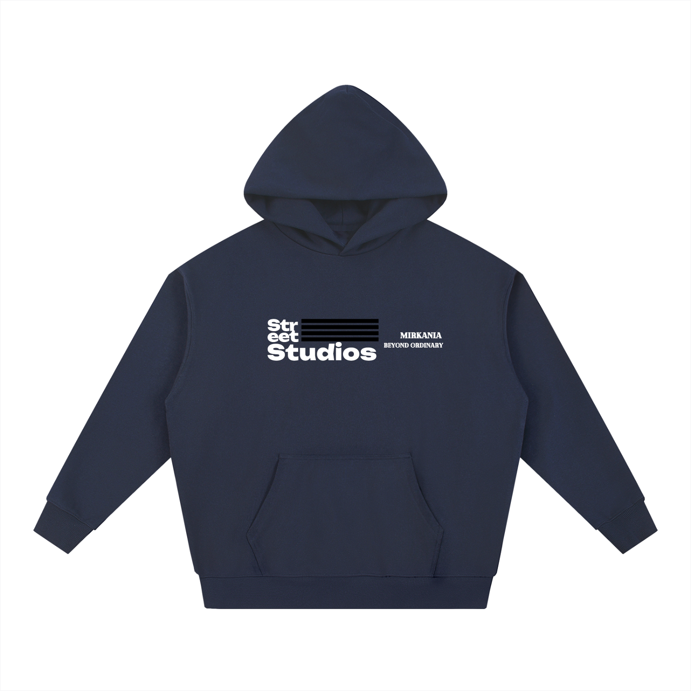 ODMPOD Essential Heavyweight Hoodie in black, soft fabric with a front pocket and hood, casual streetwear style.