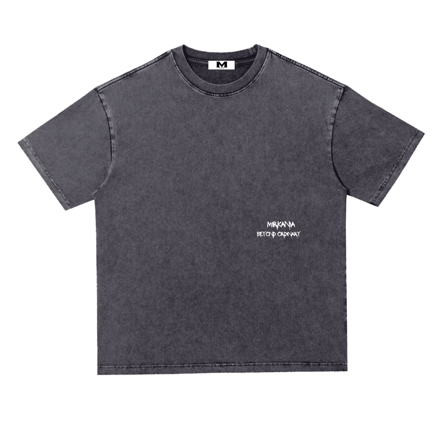 ODMPOD snow washed heavyweight oversized t-shirt, soft cotton fabric with a relaxed fit and stylish design.