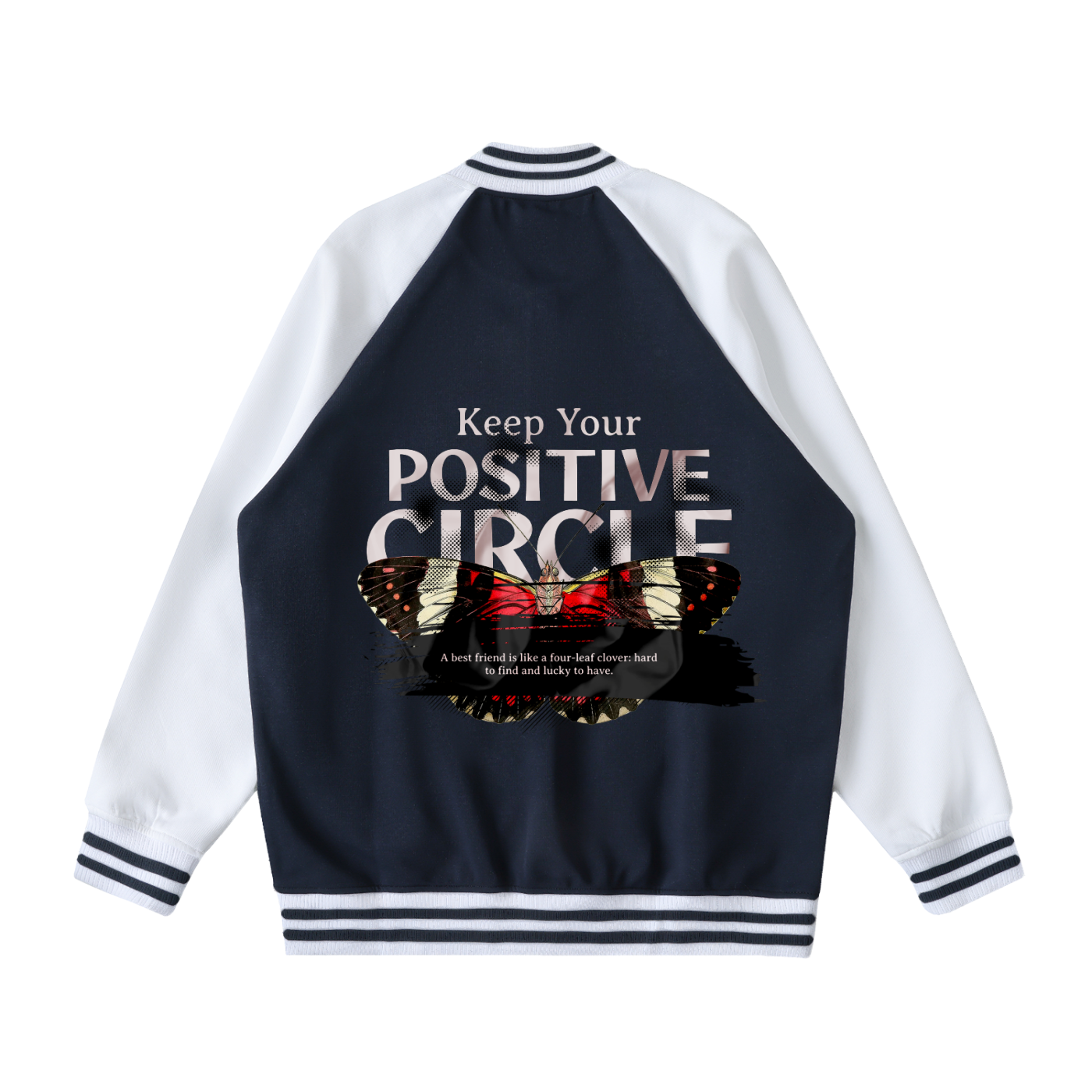 Two Tone Raglan Sleeve Varsity Jacket