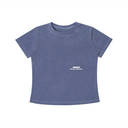 ODMPOD vintage wash slim fit T-shirt, casual men's t-shirt with retro style and faded fabric, front view.