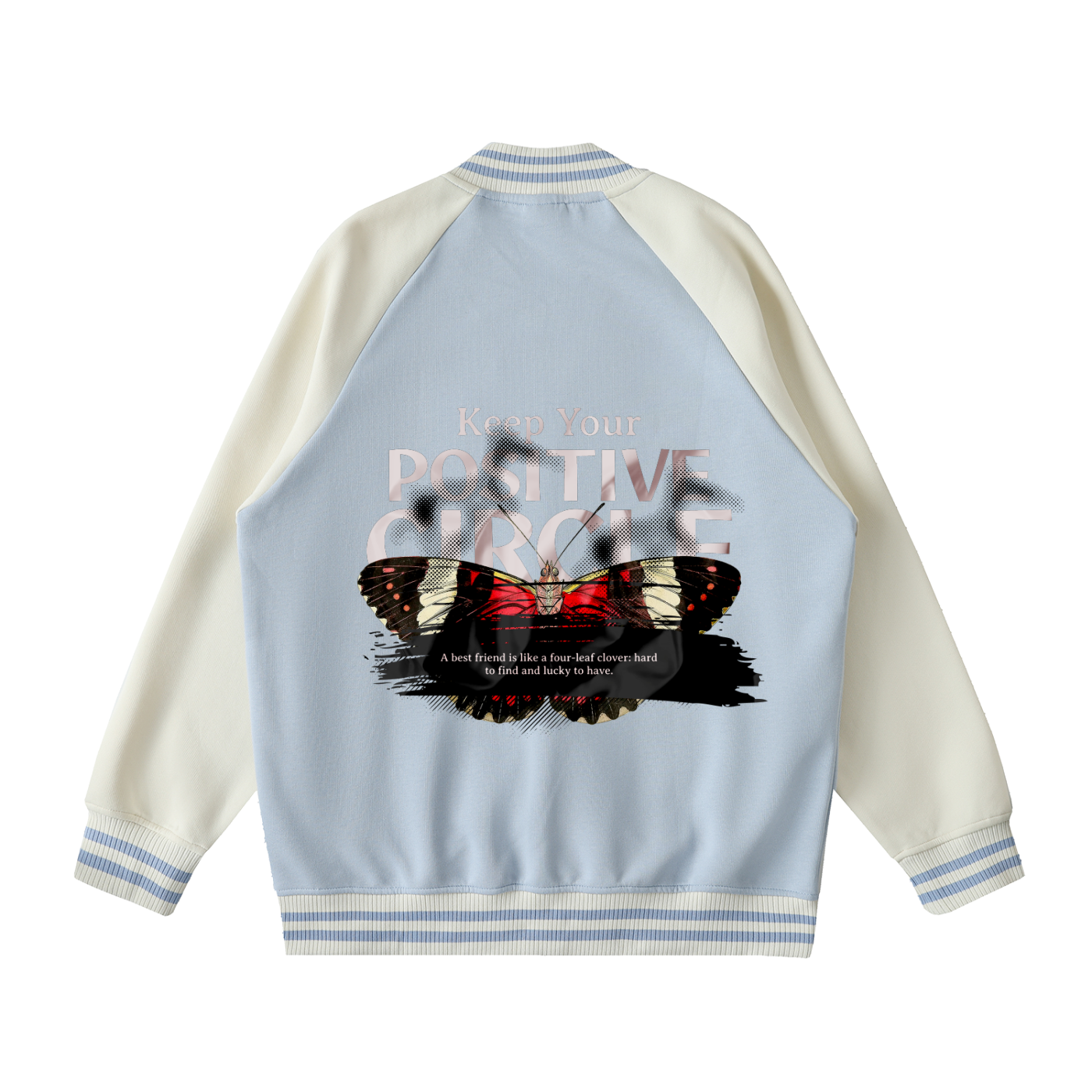 Two Tone Raglan Sleeve Varsity Jacket