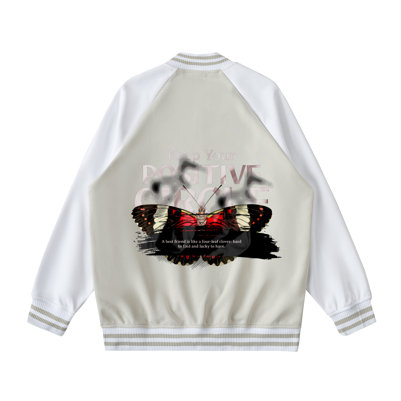 Two Tone Raglan Sleeve Varsity Jacket