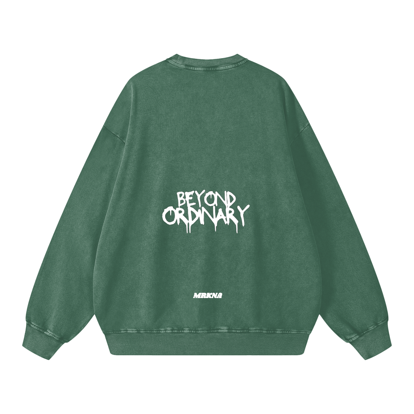 ODMPOD Snow Washed Oversized Sweatshirt displayed on a hanger, showing its relaxed fit and soft, washed fabric.