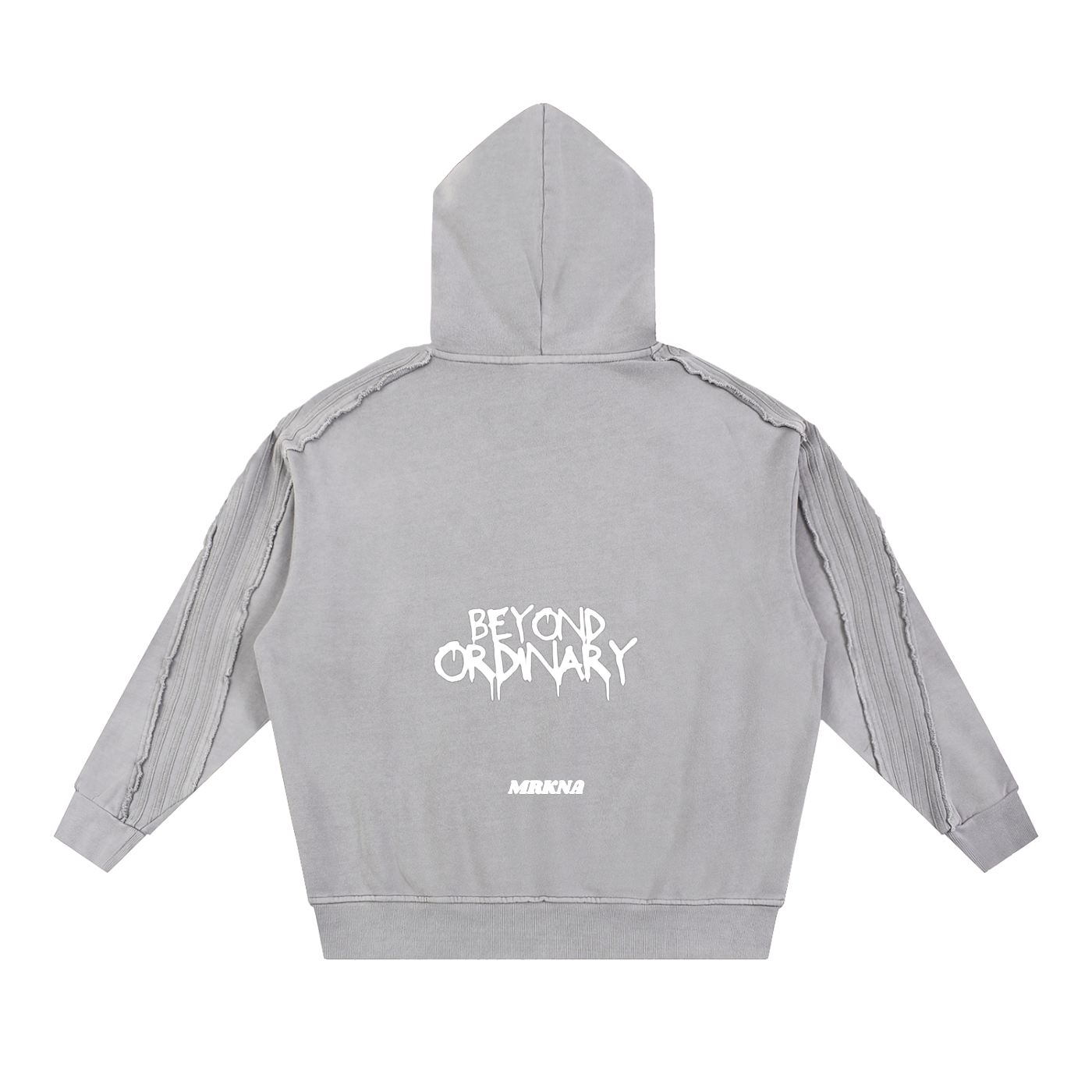 Snow Washed Tape Raw Edge Hoodie