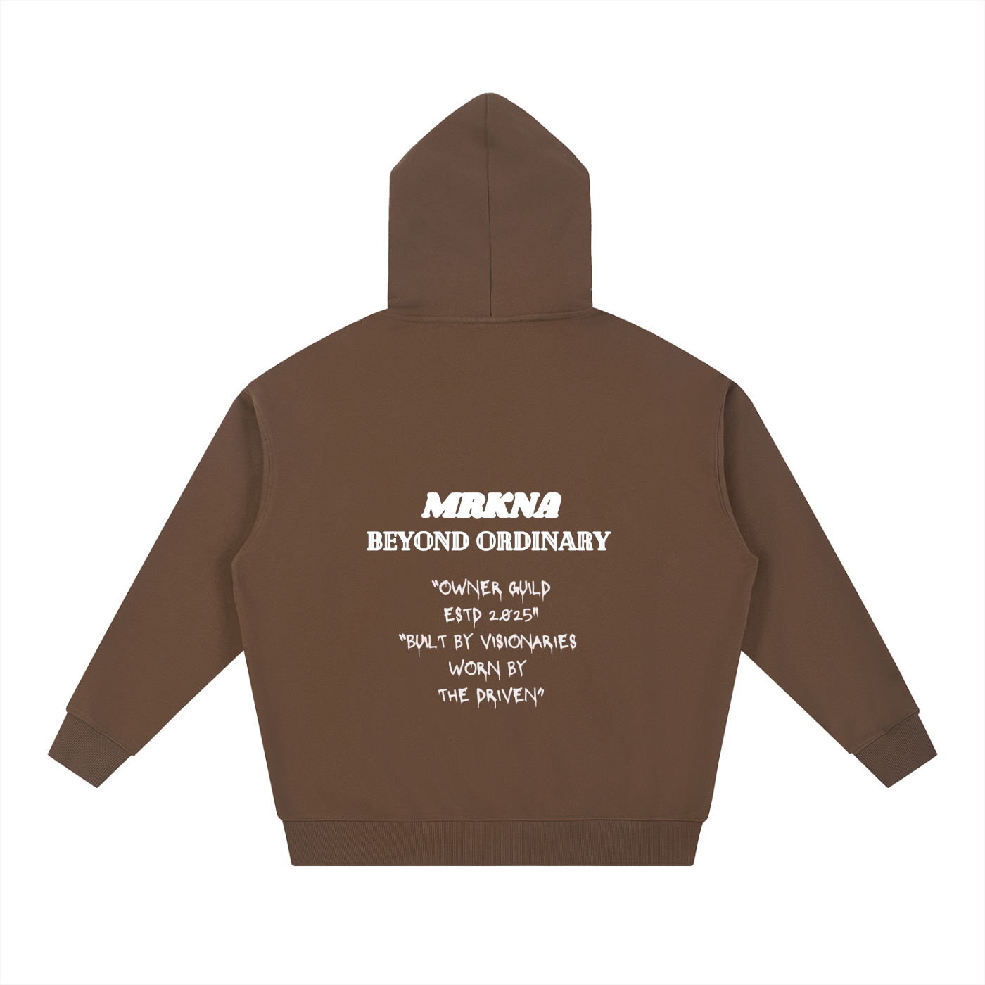 ODMPOD Essential Heavyweight Hoodie in dark gray, showing front view with hood and embroidered logo, soft and cozy fabric.
