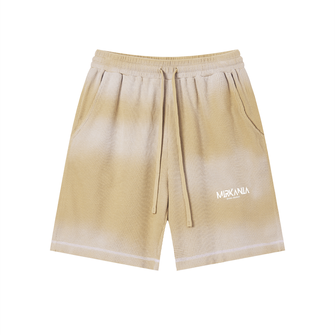 Unisex Sunfade Waffle Raw Hem Shorts
