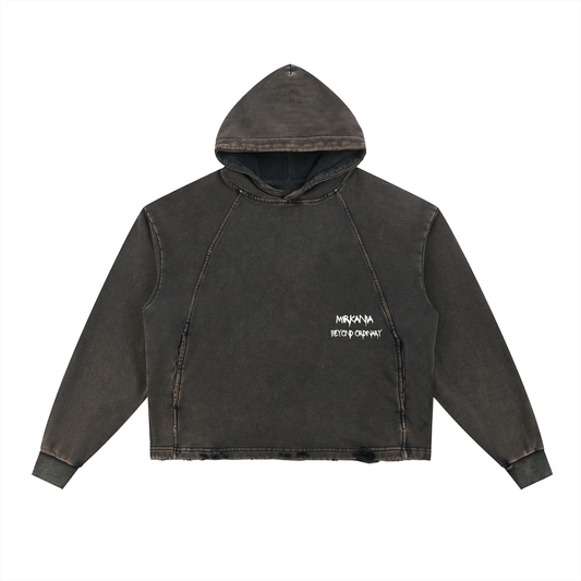 Vintage Washed Frayed-Hem Hoodie